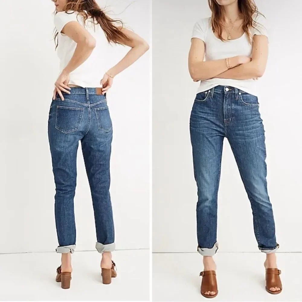 Madewell Women's High-Rise Slim Boyjean Jeans Size 26 Blue Medium Wash